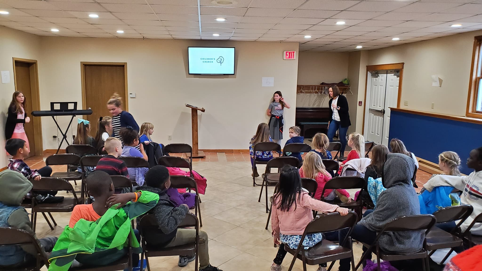 Children attending Children's Church at Standish Baptist Church
